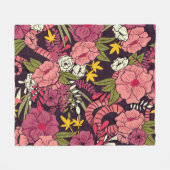 Oerwouden slangen, tropische bloemen, . fleece deken (Voorkant (Horizontaal))