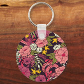 Oerwouden slangen, tropische bloemen, . sleutelhanger (Achterkant)