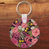 Oerwouden slangen, tropische bloemen, . sleutelhanger (Voorkant)