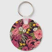 Oerwouden slangen, tropische bloemen, . sleutelhanger (Achterkant)