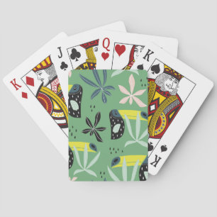 Oerwouden, tropische elementen, naadloos. pokerkaarten