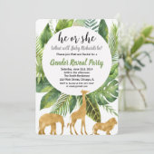 Oerwouden van de Safari sekse onthullen uitnodigin Kaart (Staand voorkant)