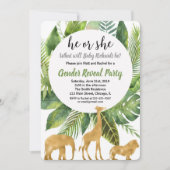 Oerwouden van de Safari sekse onthullen uitnodigin Kaart (Voorkant)