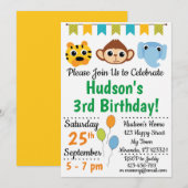 Oerwouden verjaardagsuitnodigingen kaart (Voorkant / Achterkant)