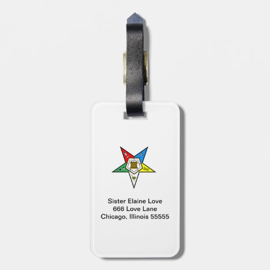 OES-Bagagelabel Bagagelabel (Achterkant verticaal)