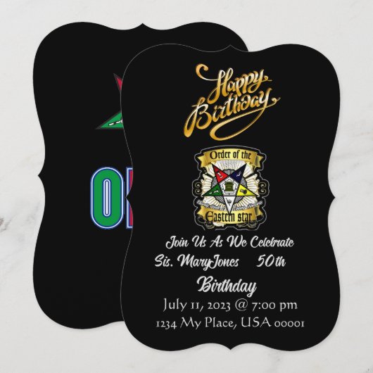 OES Birthday Uitnodiging (Voorkant / Achterkant)