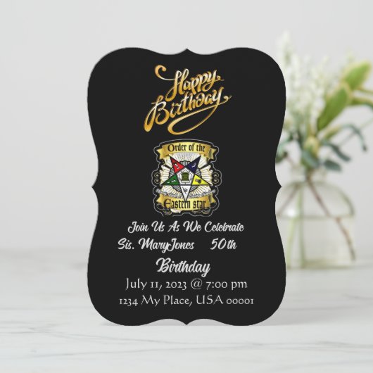 OES Birthday Uitnodiging (Staand voorkant)