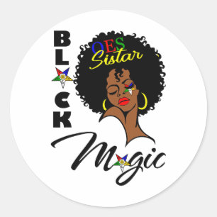 Oes Black Sistar Magic Bestel de Oosterse Sterrenm Ronde Sticker