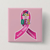 OES Borstkanker Vierkante Button 5,1 Cm (Voorkant)