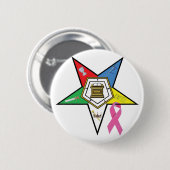 OES Breast Cancer Ribbon Ronde Button 5,7 Cm (Voorkant /achterkant)