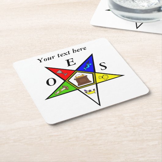 OES Eastern Star Sister Masonry Order Kartonnen Onderzetters (Schuin)