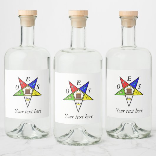 OES Eastern Star Sister Masonry Order Likeurfles Etiket (Flessen)