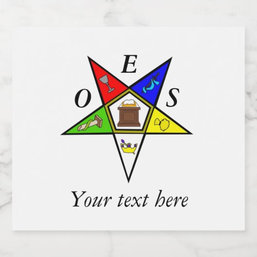 OES Eastern Star Sister Masonry Order Likeurfles Etiket (Enkel label)