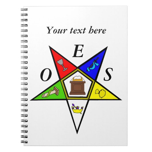 OES Eastern Star Sister Masonry Order Notitieboek (Voorkant)
