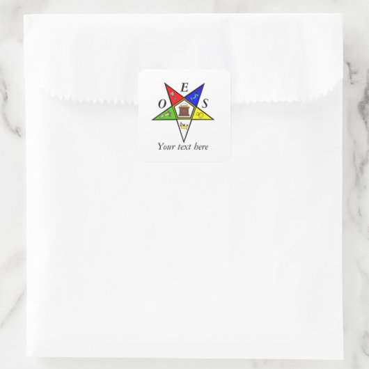 OES Eastern Star Sister Masonry Order Vierkante Sticker (Tas)