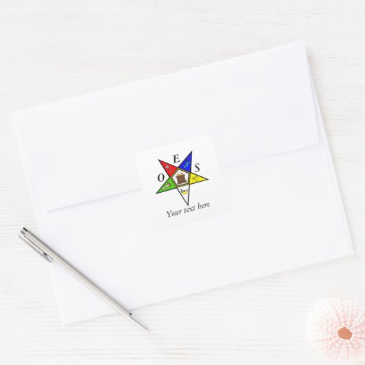 OES Eastern Star Sister Masonry Order Vierkante Sticker (Envelop)