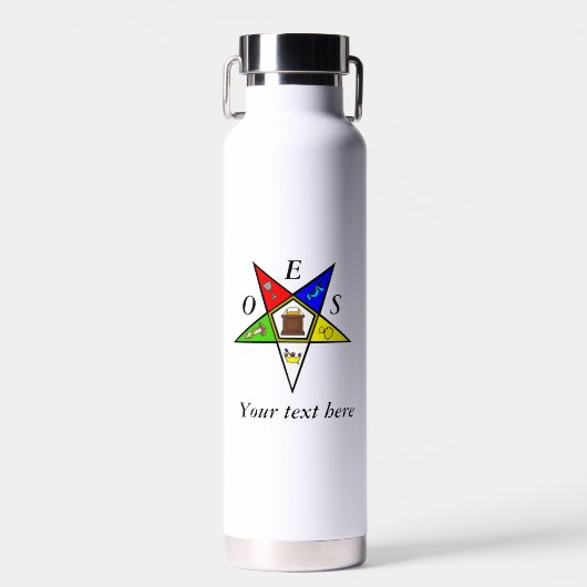 OES Eastern Star Sister Masonry Order Waterfles (Voorkant)