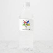 OES Eastern Star Sister Masonry Order Waterfles Etiket (Voorkant)
