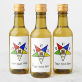 OES Eastern Star Sister Masonry Order Wijn Etiket (Flessen)