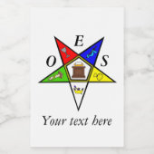 OES Eastern Star Sister Masonry Order Wijn Etiket (Enkel label)