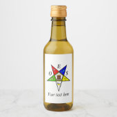 OES Eastern Star Sister Masonry Order Wijn Etiket (Voorkant)