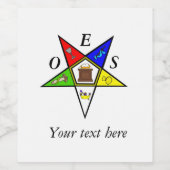 OES Eastern Star Sister Masonry Order Wijn Etiket (Enkel label)