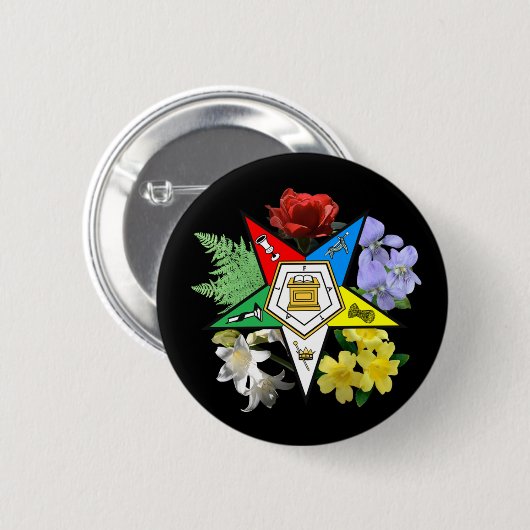 OES floral Emblem Button (Voorkant /achterkant)