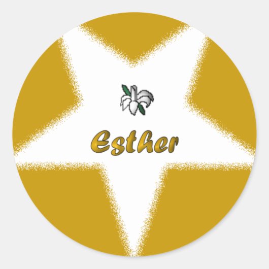 OES Floral Star Point Sticker - Esther (Voorkant)