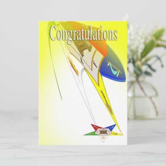 OES Gefeliciteerd Kaart (Staand voorkant)