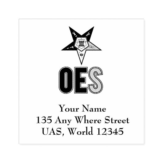 OES gepersonaliseerd Rubberstempel (Afrduk)