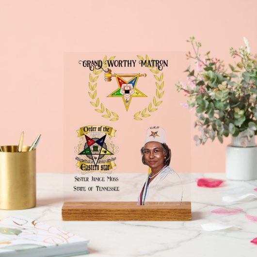 OES Grand Worthy Matron Acryl Bord (Huwelijk)