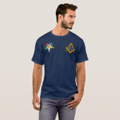 OES Mason Split Masonic Order Eastern Star Blue T-shirt (Voorkant volledig)