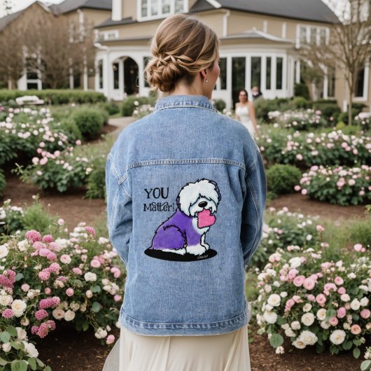 OES Old English Sheepdog Denim Jacket (Huwelijk Achterkant)