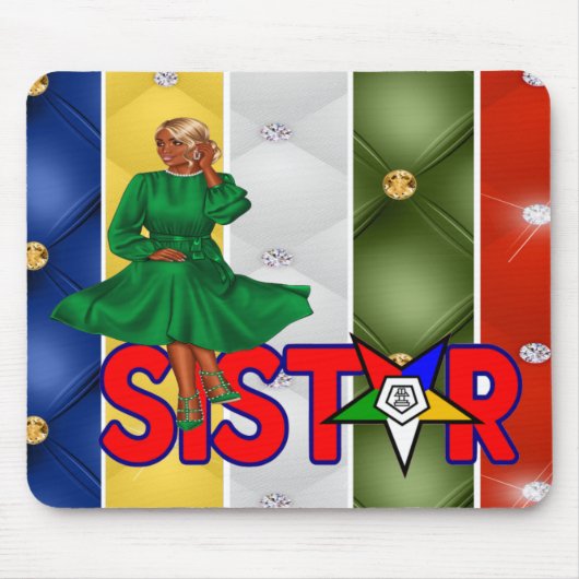 OES Orde van de oostelijke Sistar Bling Mousepad Muismat (Voorkant)