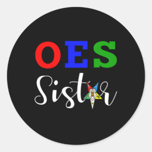 OES Orde van de Oosterse Sistar Zusterschap Ronde Sticker