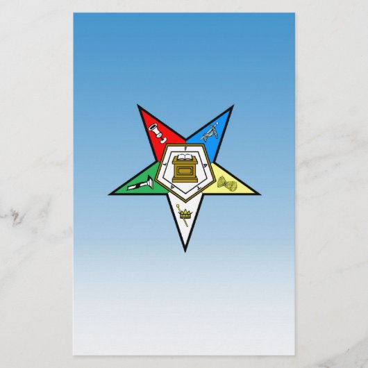OES Orde van de Oosterse Star Blue Briefpapier (Voorkant)