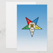 OES Orde van de Oosterse Star Blue Briefpapier (Voorkant / Achterkant)