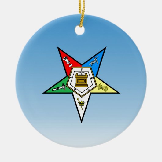 OES Orde van de Oosterse Star Blue Keramisch Ornament (Voorkant)