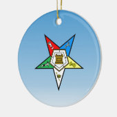 OES Orde van de Oosterse Star Blue Keramisch Ornament (Links)