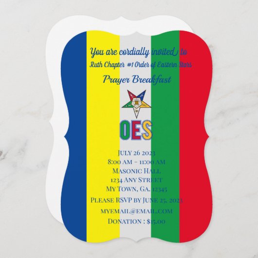 OES Prayer Breakfast Kaart (Voorkant / Achterkant)