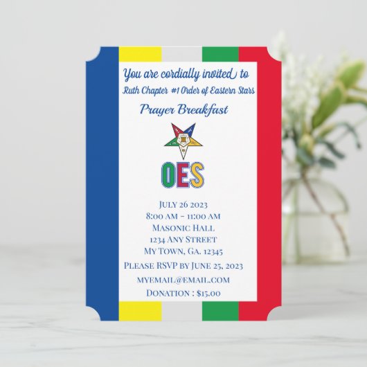 OES Prayer Breakfast Uitnodiging (Staand voorkant)