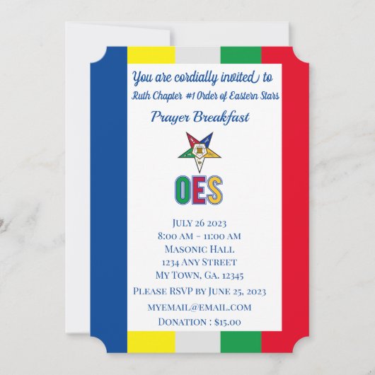 OES Prayer Breakfast Uitnodiging (Voorkant)