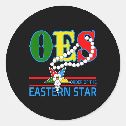 Oes Star Ketting Order of the Eastern Star Mama Ronde Sticker (Voorkant)