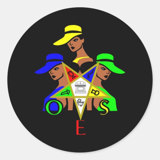 OES Star Sisters bestellen de Eastern Star Junetee Ronde Sticker (Voorkant)