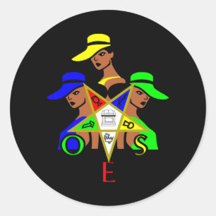 OES Star Sisters bestellen de Eastern Star Junetee Ronde Sticker