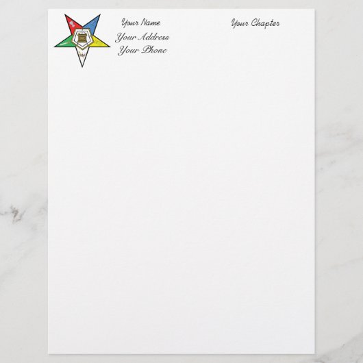 OES Star Stationery Custom Briefhoofd (Voorkant)