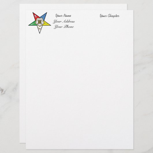 OES Star Stationery Custom Briefhoofd (Voorkant / Achterkant)
