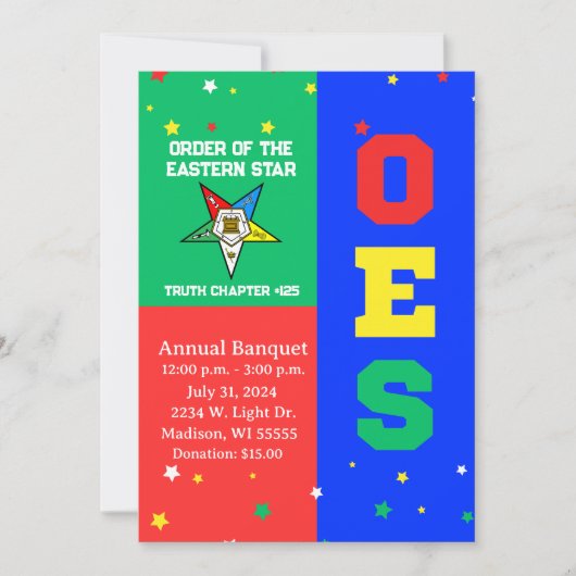 OES-uitnodiging voor evenement Kaart (Voorkant)