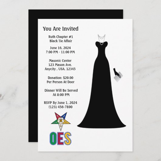 OES-uitnodigingen Kaart (Voorkant / Achterkant)