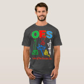 OES vijf Emblemen Orde van de Oosterse Ster Dag T-shirt (Voorkant volledig)